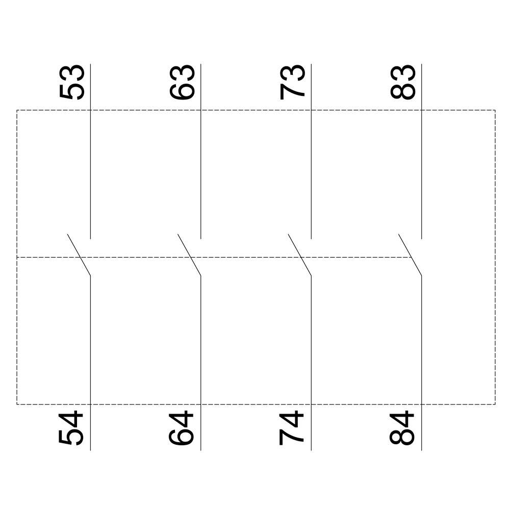 Il diagramma mostra tre linee verticali in un rettangolo, numerate da 53 a 84, con incrementi di dieci.