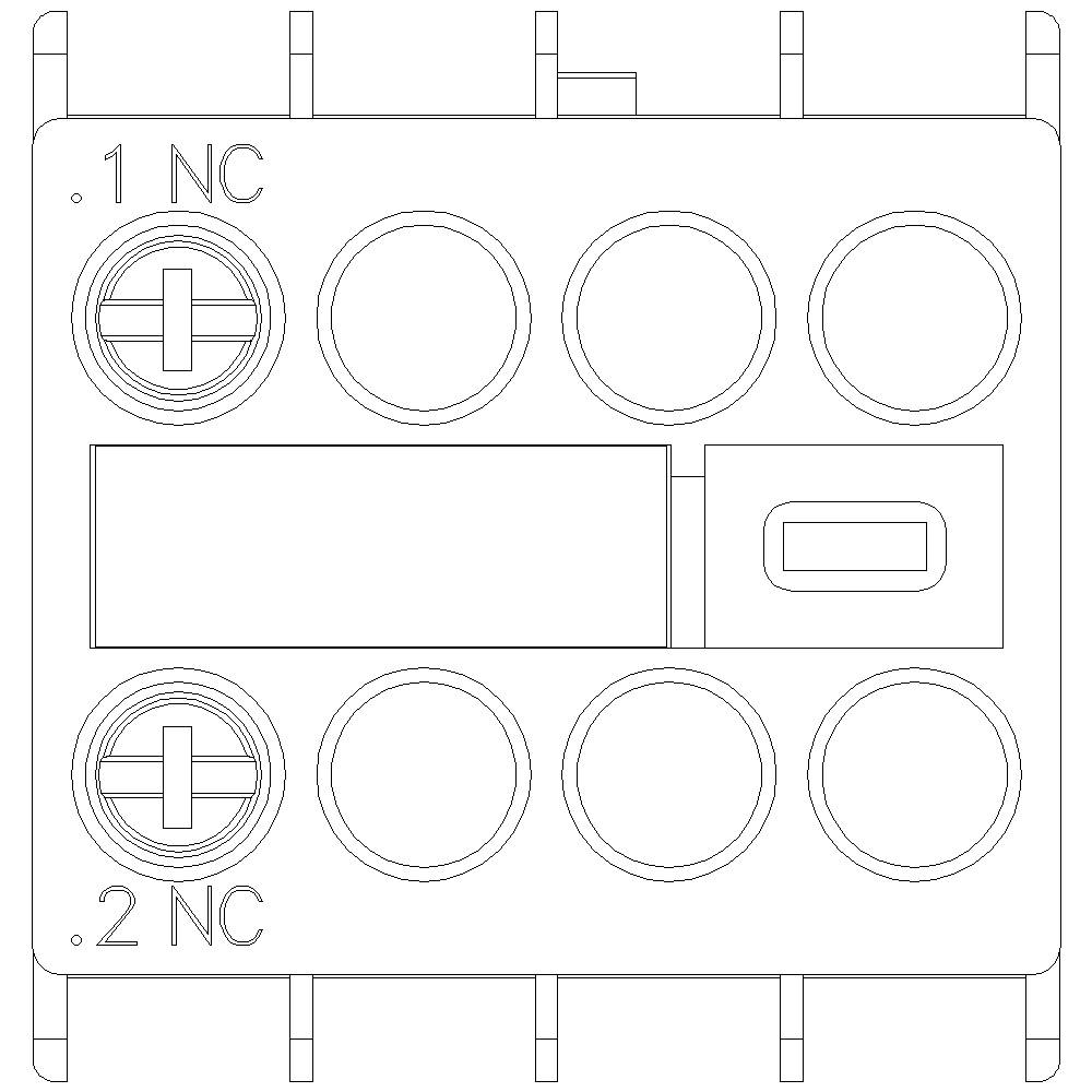 Disegno tecnico di un interruttore elettrico con due marcature "NC", che simboleggiano circuiti elettrici chiusi.