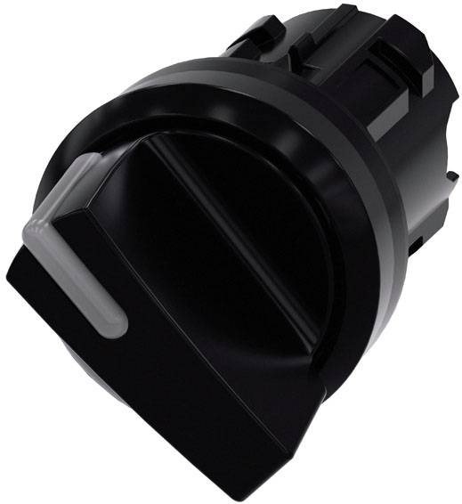 Un interruttore nero con impugnatura zigrinata, adatto per dispositivi elettronici, raffigurato in una vista inclinata.