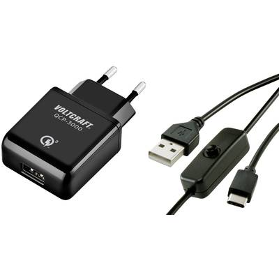VOLTCRAFT QCP-3000 USC Caricatore USB Adatto per (kit di sviluppo): Raspberry Pi Corrente di uscita max. 3000 mA 1 x spi