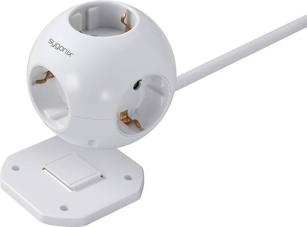 Sygonix SY-4535062 Multipresa a cubo  Bianco Schuko 1 pz.