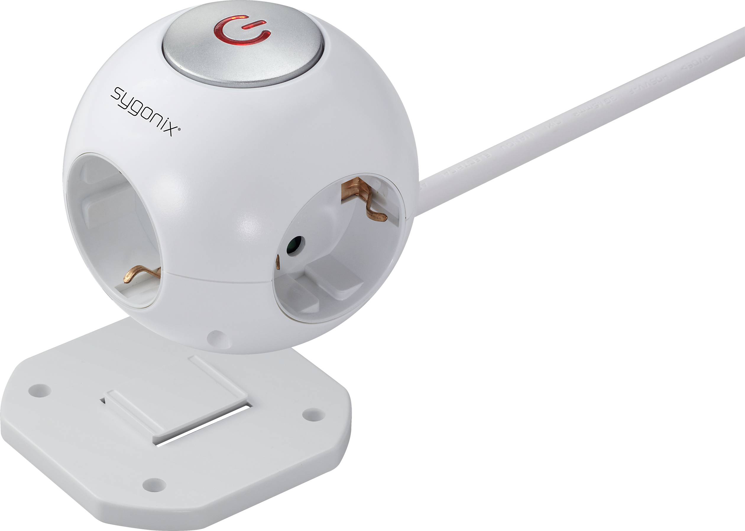 Sygonix SY-4535064 Multipresa a cubo Bianco Schuko 1 pz.