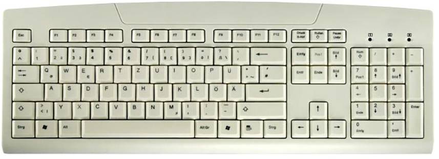 Contour Active Key AK-8000 Cablato Tastiera Svizzera, QWERTZ Bianco