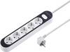 Sygonix SY-4538272 Multipresa con interruttore 5 scomparti Bianco, Nero Schuko 1 pz.