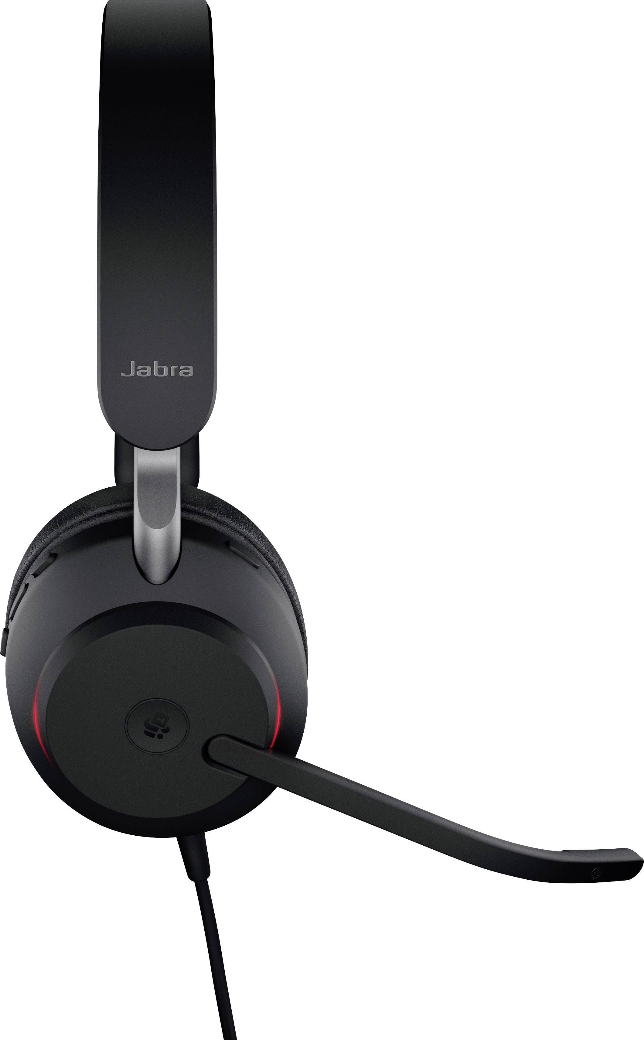 Jabra Evolve2 40, USB-C MS Stereo Telefono Cuffie On Ear via cavo Stereo Nero Muto-3