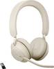 Jabra Evolve2 65 MS Cuffie Over Ear Bluetooth Stereo Beige regolazione del volume, Indicatore di carica della batteria, Muto Telefono