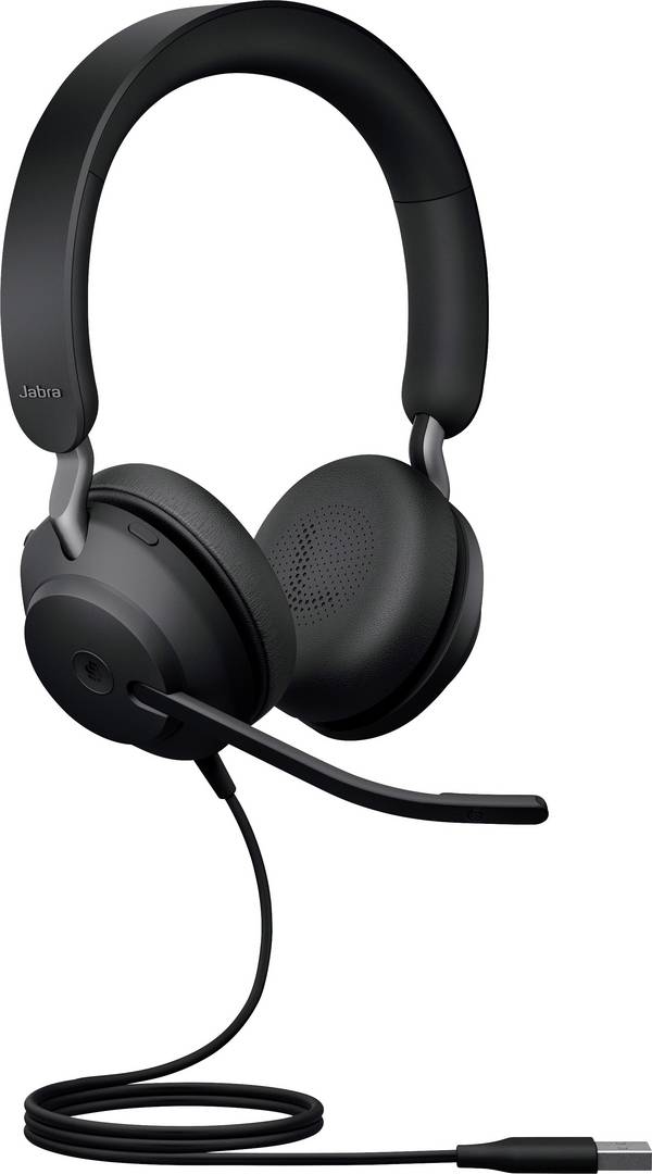 Jabra Evolve2 40, USB-A MS Stereo Telefono Cuffie Over Ear via cavo Stereo Nero Muto