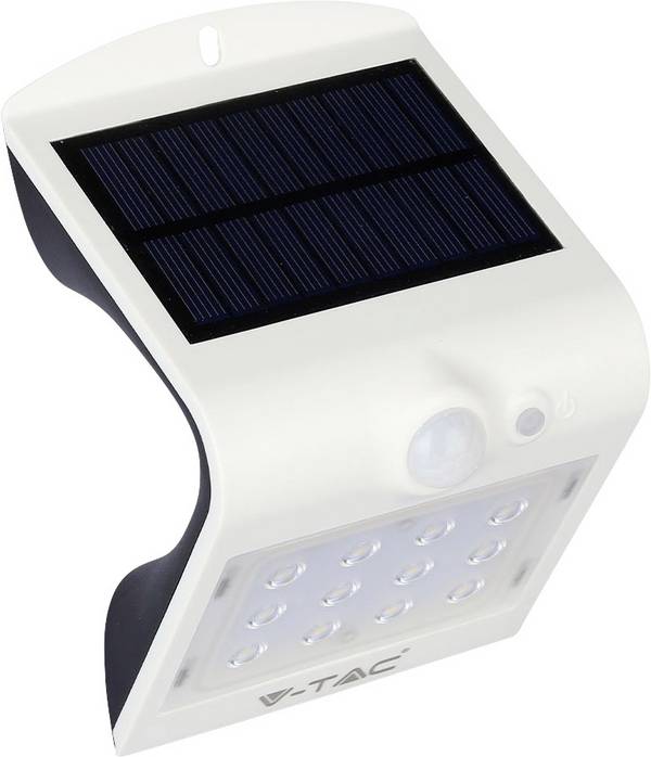 V-TAC Applique LED Solare 1,5W Sensore PIR Bianca 4000K IP65