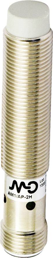 Un sensore induttivo cilindrico con involucro metallico recante l'iscrizione 'AM1/AP-2H'. Utilizzato principalmente per il rilevamento di oggetti.