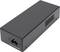 Un alimentatore esterno nero con ingresso AC, 100-240V, 50/60Hz.