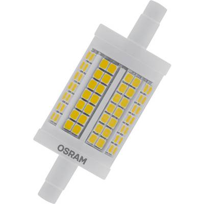 Una lampada LED di OSRAM, cilindrica con diversi LED gialli su entrambi i lati, progettata per un'illuminazione efficiente.