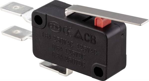 TRU COMPONENTS TC-9122120 Microinterruttore 250 V/AC 16 A 1 x On / (On) Momentaneo 1 pz.