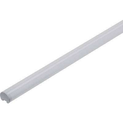 Un lungo striscia luminosa LED cilindrica con involucro bianco. Ideale per un'illuminazione uniforme negli ambienti interni.