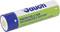 Batteria agli ioni di litio verde e blu con la scritta 'Batteria ricaricabile agli ioni di litio protetta 18650/3350mAh/3,63V/12,06Wh'.
