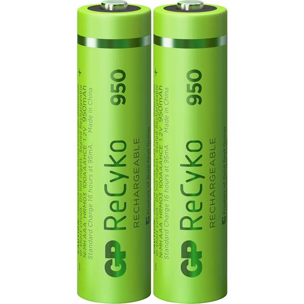 Gp batteries recyko+ hr03 batteria ricaricabile ministilo aaa nimh 950 mah 1.2 v
