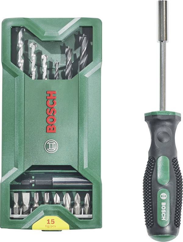Bosch Accessories 2607017654 Mini X-Line 16 parti Assortimento punte e inserti Legno, Pietra, Calcestruzzo, Muratura 4 mm, 5 mm, 6 mm, 8 mm