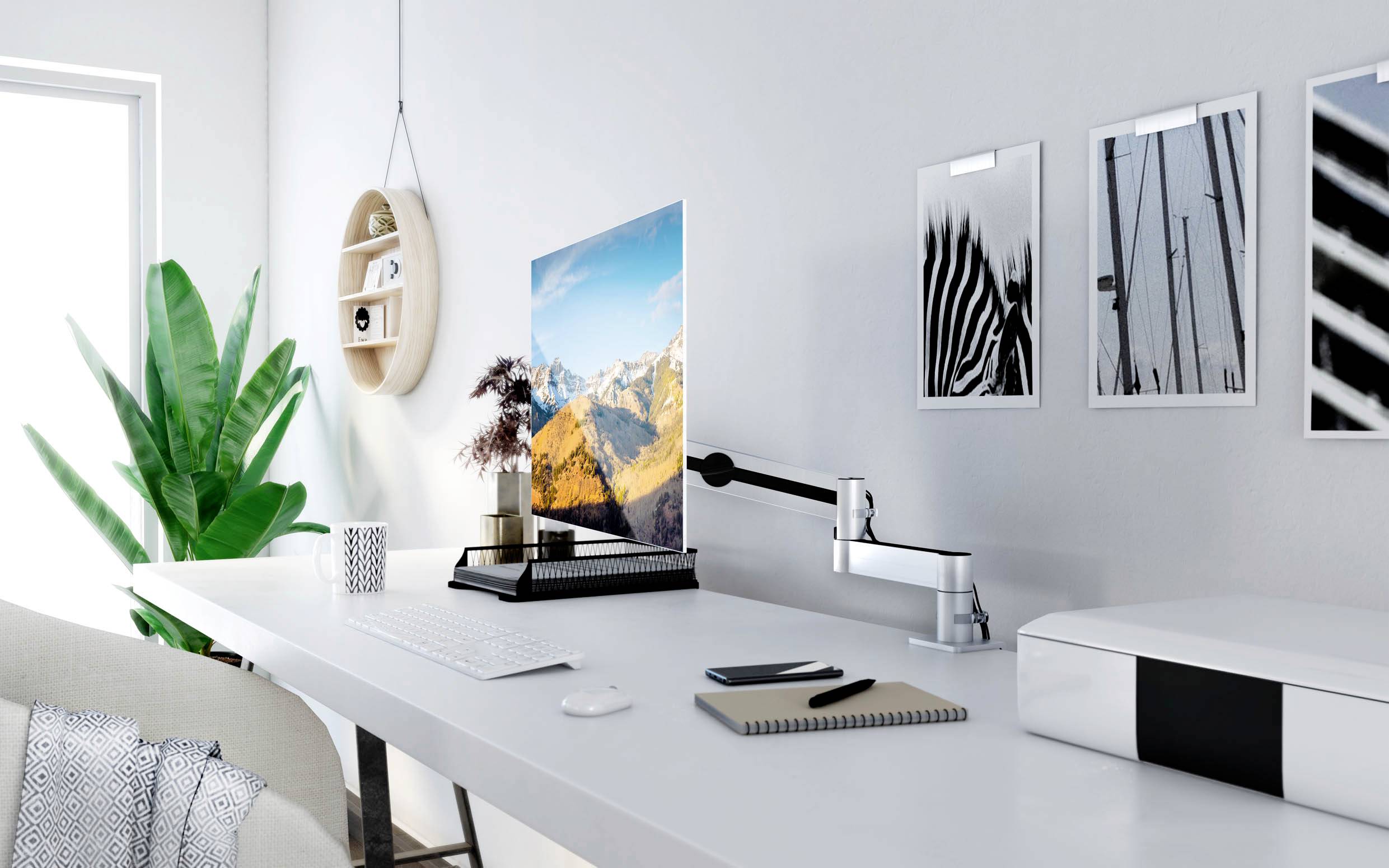 Durable 508323 Supporto da tavolo per monitor 1 Display: (s) 53,3 cm (21") - 96,5 cm (38") Argento Ruotabile, Girevole, -10