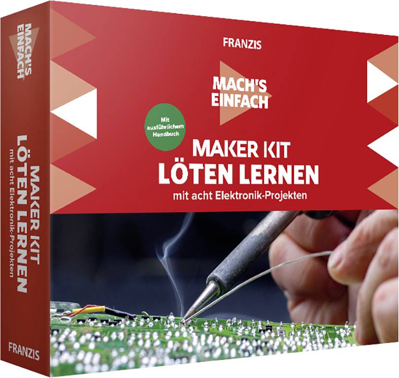 FRANZIS 67122 Machs einfach - Löten lernen Saldatura Kit per i Makers da 14 anni