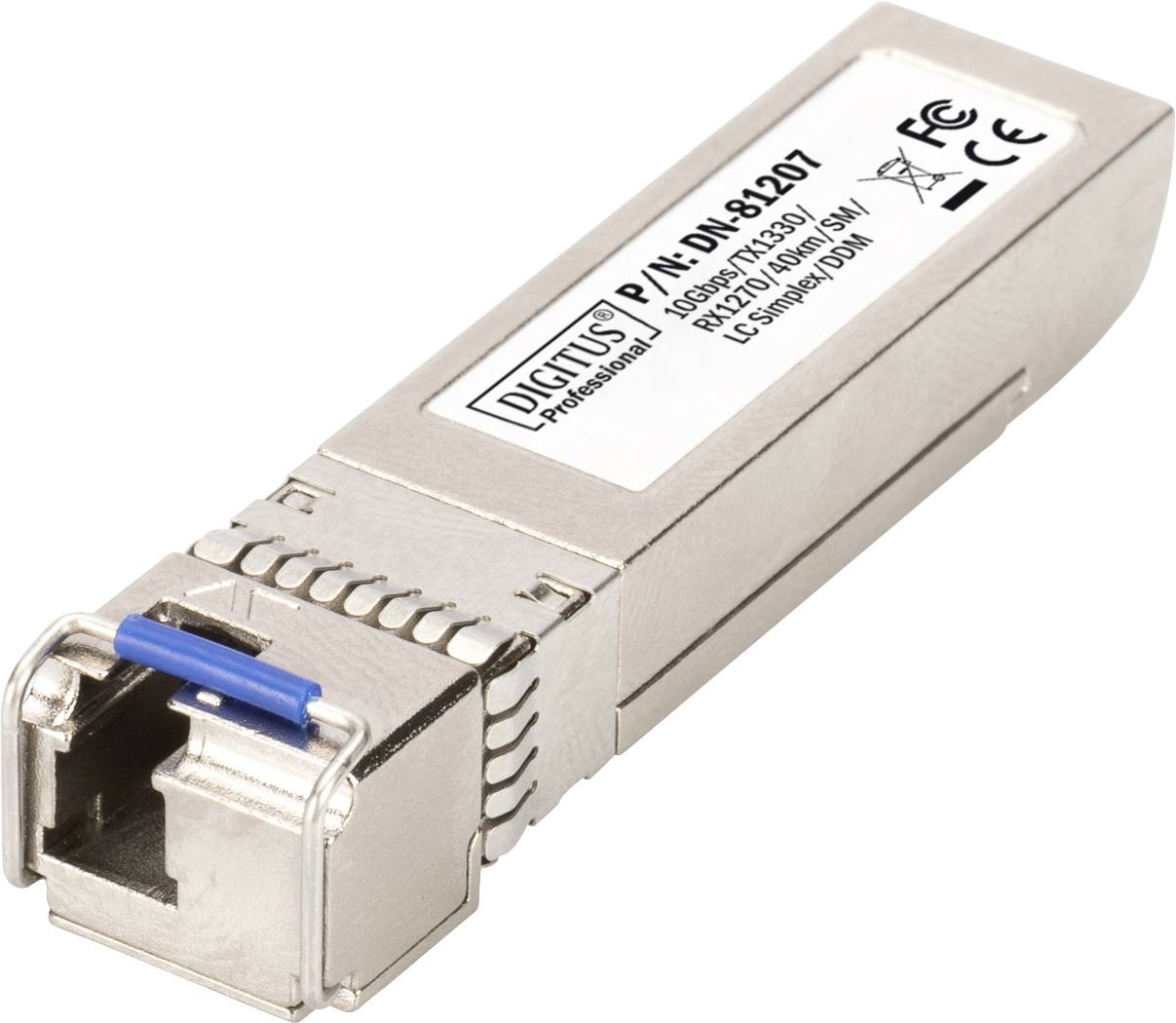 DIGITUS SFP+ 10 Gbps Bi-directional Module, Singlemode, TX1330/RX1270, 40km