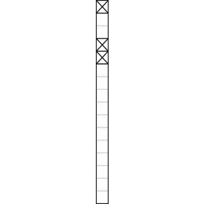 Diagramma di un edificio multipiano con sei piani, composto da gradini aperti, piccole piattaforme e scale.