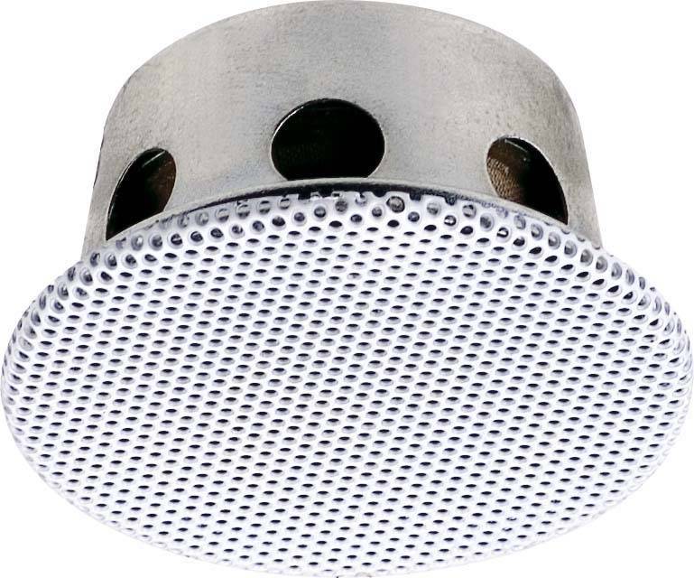 Un coperchio metallico circolare con molti piccoli fori, probabilmente un elemento di ventilazione o parte di un dispositivo tecnico.