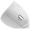 Un mouse per computer ergonomico verticale in bianco, progettato per migliorare il comfort e sostenere il polso durante il lavoro al computer.