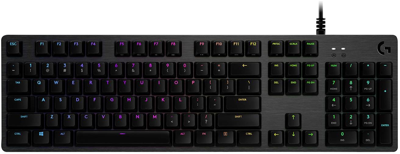 Logitech Gaming G512 CARBON Cablato Tastiera da gioco Inglese US, QWERTY Carbonio pulsanti multimedia, Illuminato, Porta-1