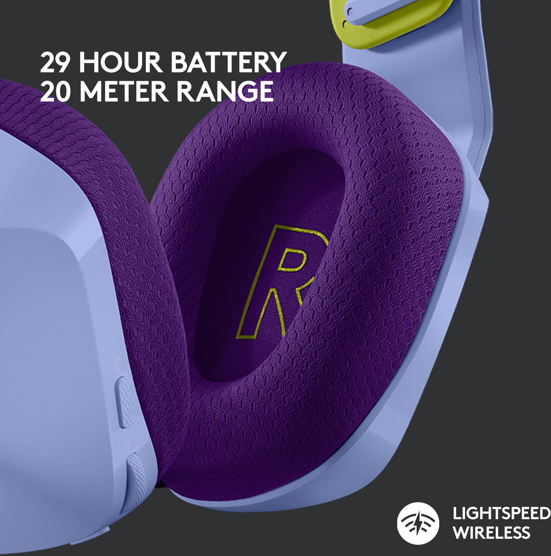 Logitech Gaming G733 LIGHTSPEED Cuffie On Ear Senza fili (via radio) 7,1 Surround Viola regolazione del volume Gaming-11