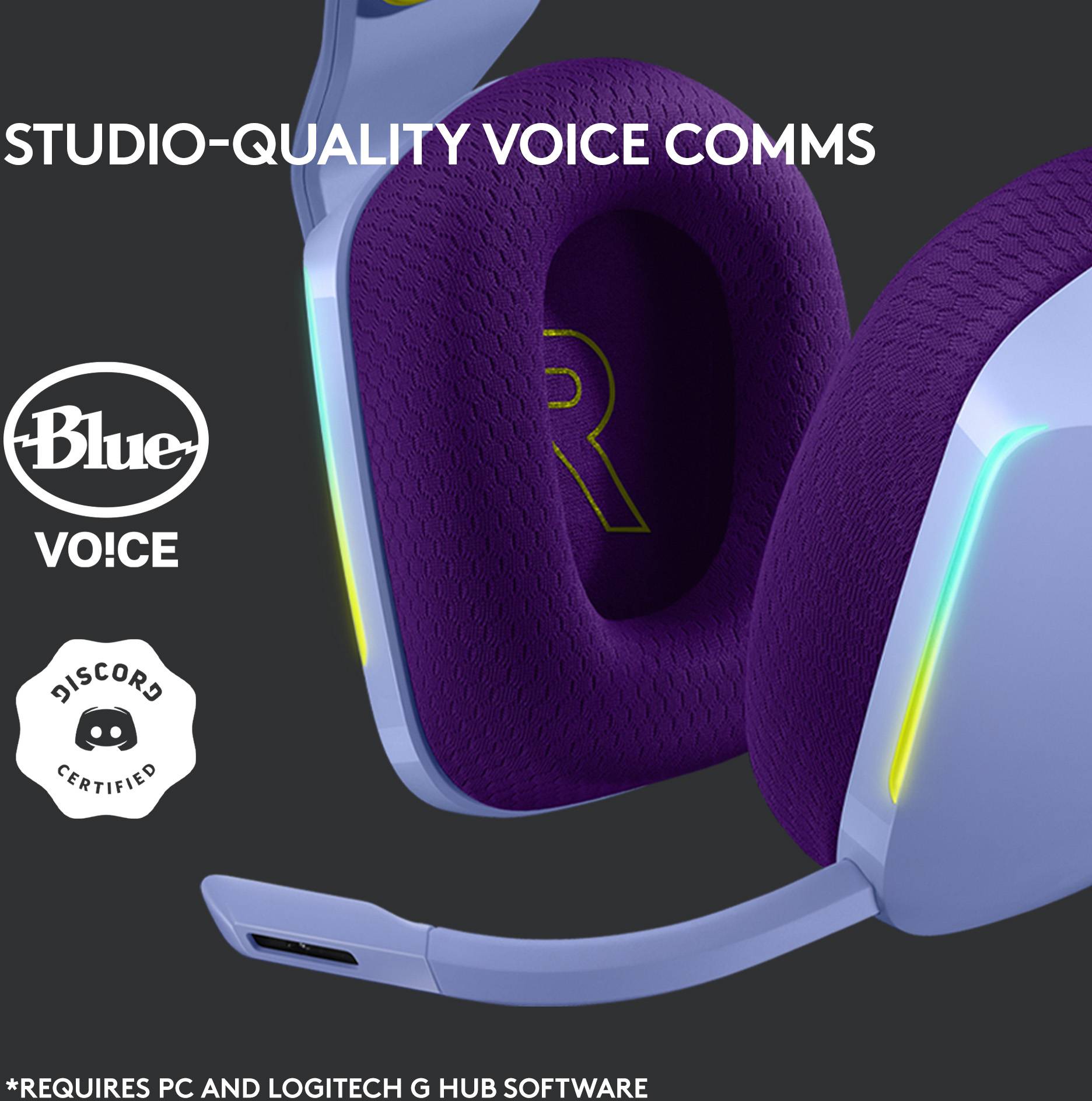 Logitech Gaming G733 LIGHTSPEED Cuffie On Ear Senza fili (via radio) 7,1 Surround Viola regolazione del volume Gaming-17