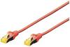 Digitus DK-1644-A-200/R RJ45 Cavo di rete, cavo patch CAT 6A S/FTP 20.00 m Rosso Ritardante di fiamma, Privo di alogeni, Flessibile, Schermatura a fogli, Schermatura intrecciata, Schermato, Schermato a coppie, doppia schermatura, con protezione 1 pz.
