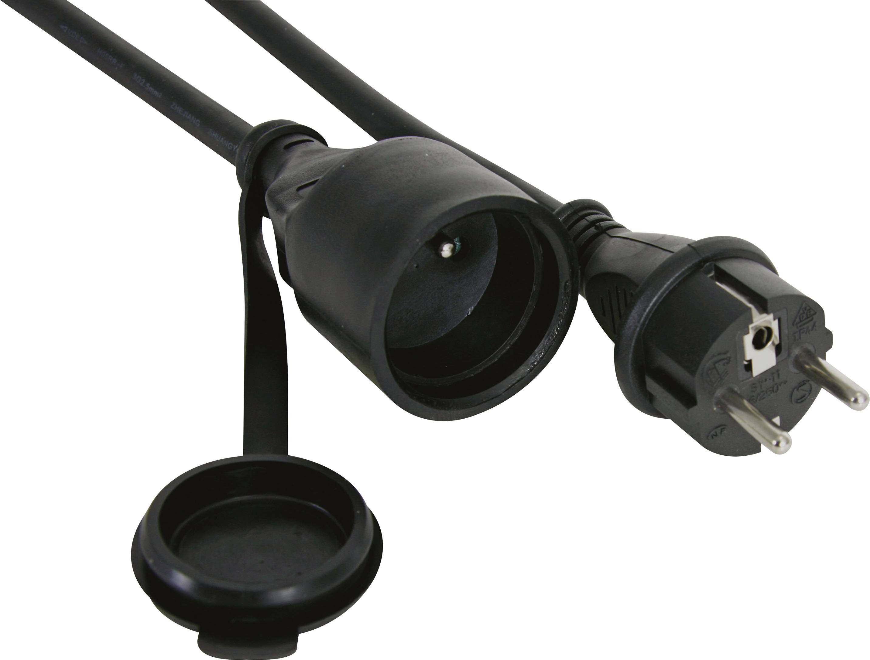 Perel EC05R25STBHQ Alimentazione Prolunga 16 A Nero 5.00 m H05RR-F 3G 2,5 mm²