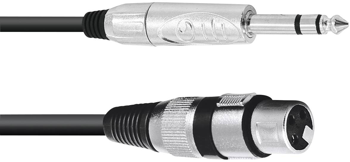 Un cavo audio con un jack da 6,3 mm su un lato e un connettore XLR sull'altro lato.