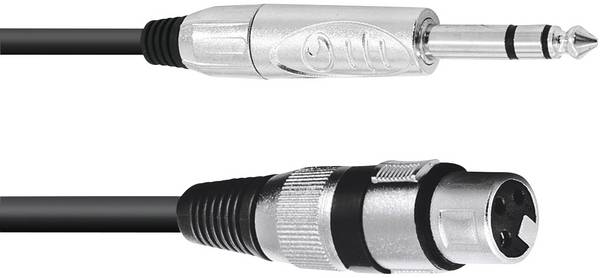 Omnitronic 30225182 XLR Cavo adattatore [1x Presa XLR 3 poli - 1x Spina jack da 6.3 mm (stereo)] 2.00 m Nero