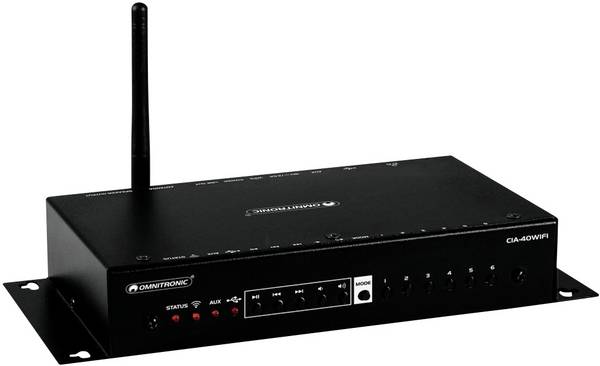 Omnitronic CIA-40WIFI 2.0 Amplificatore Stereo 2x25 W Nero AirPlay, DLNA, Internetradio, USB, WLAN