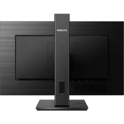 Retro di un monitor a schermo piatto con un supporto sottile ed elegante. Il monitor reca il logo 'Philips'.