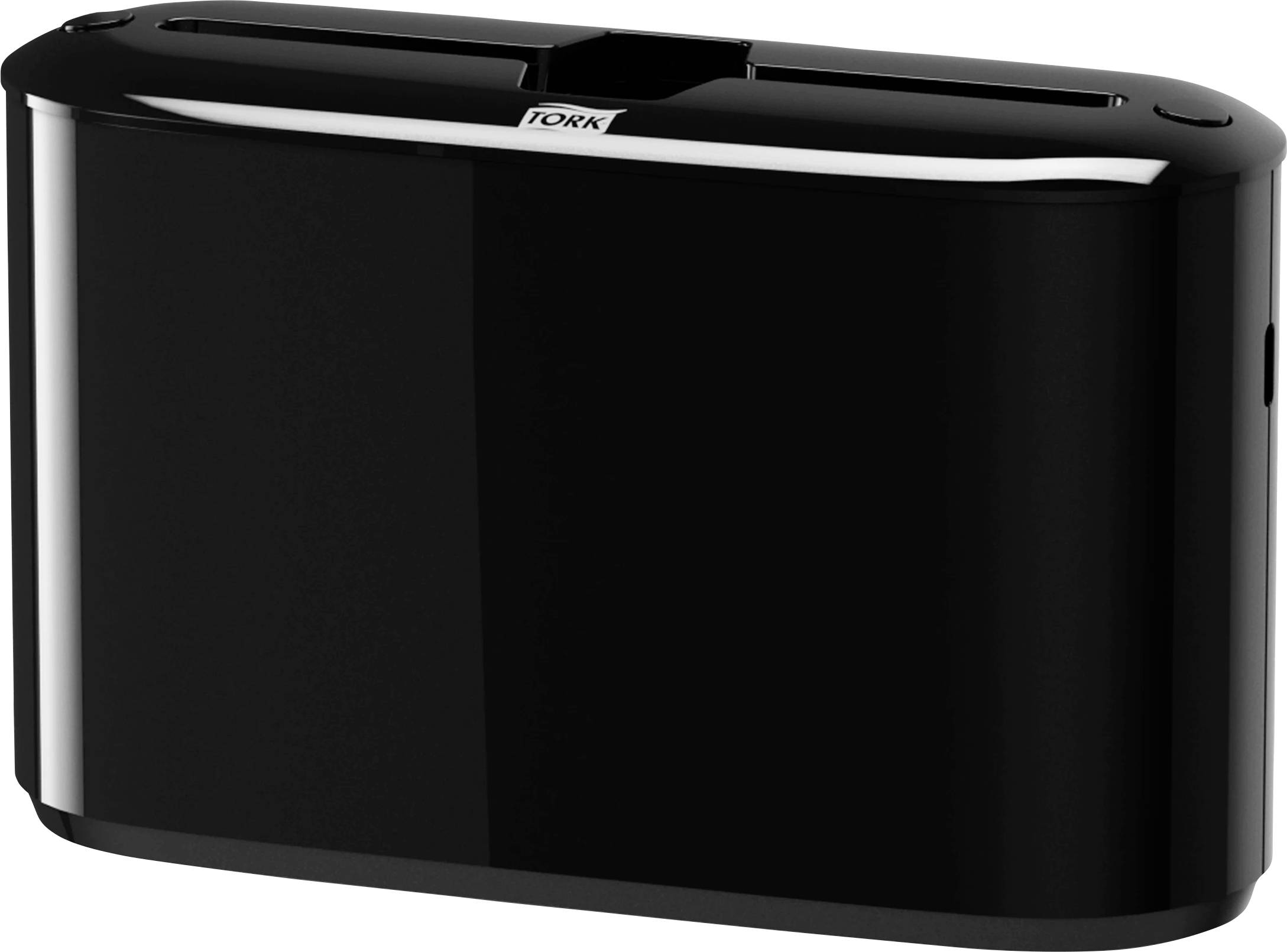 Un tostapane nero con due fessure, superficie lucida e design minimalista.