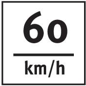 Un cartello stradale in bianco e nero indica un limite di velocità di 60 km/h.