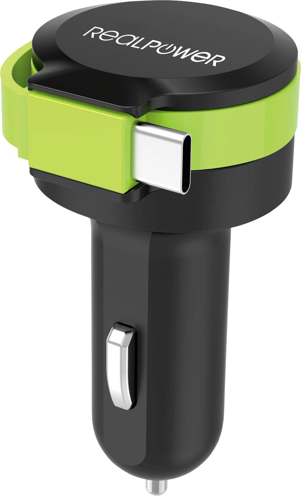 RealPower 257636 Ladegerät für Mobilgeräte Schwarz - Grün Auto (257636)-1