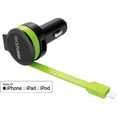 RealPower 257637 Caricatore per dispositivi mobili Black - Grn Car (257637)-0