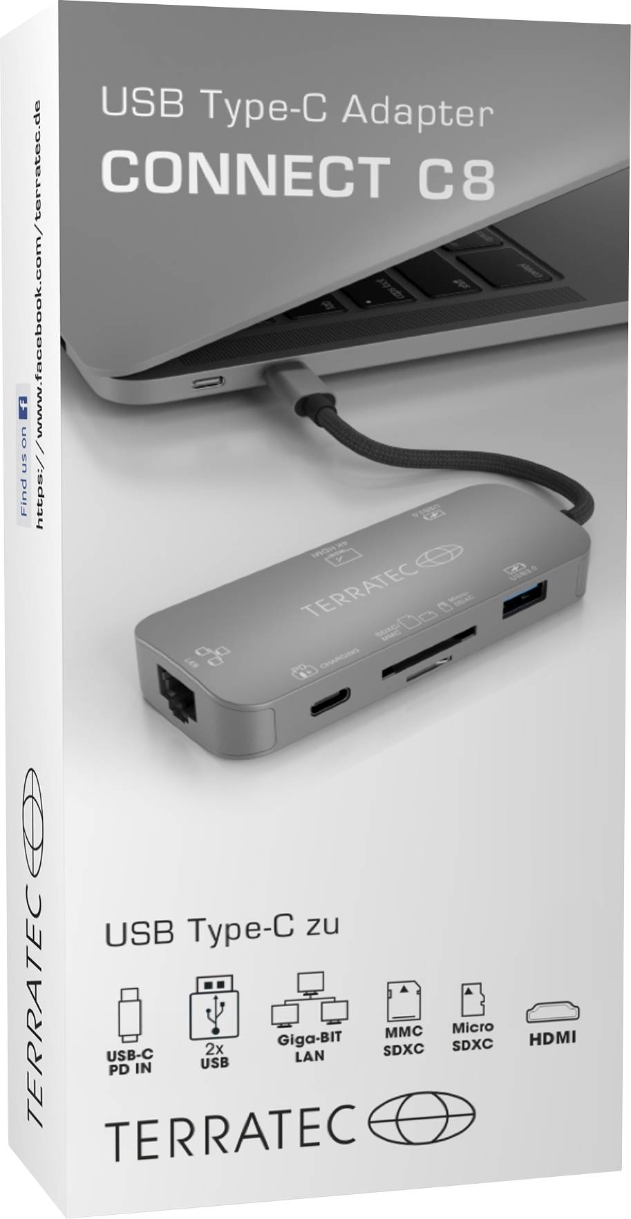TERRATEC CONNECT C8 - Docking Station - USB-C - HDMI - GigE-2