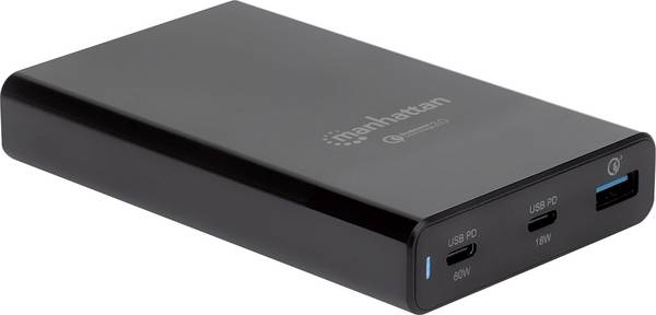 Manhattan 102223 organizzatore per stazioni di carica Nero IPW-USB-65W