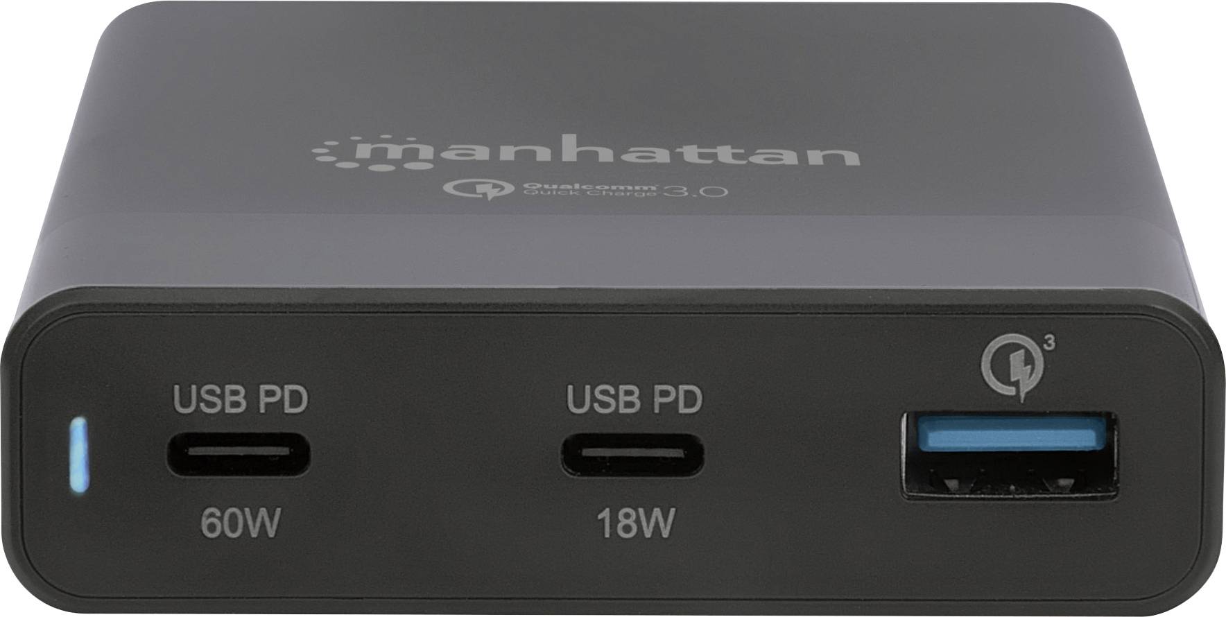 Manhattan 102223 organizzatore per stazioni di carica Nero IPW-USB-65W-2