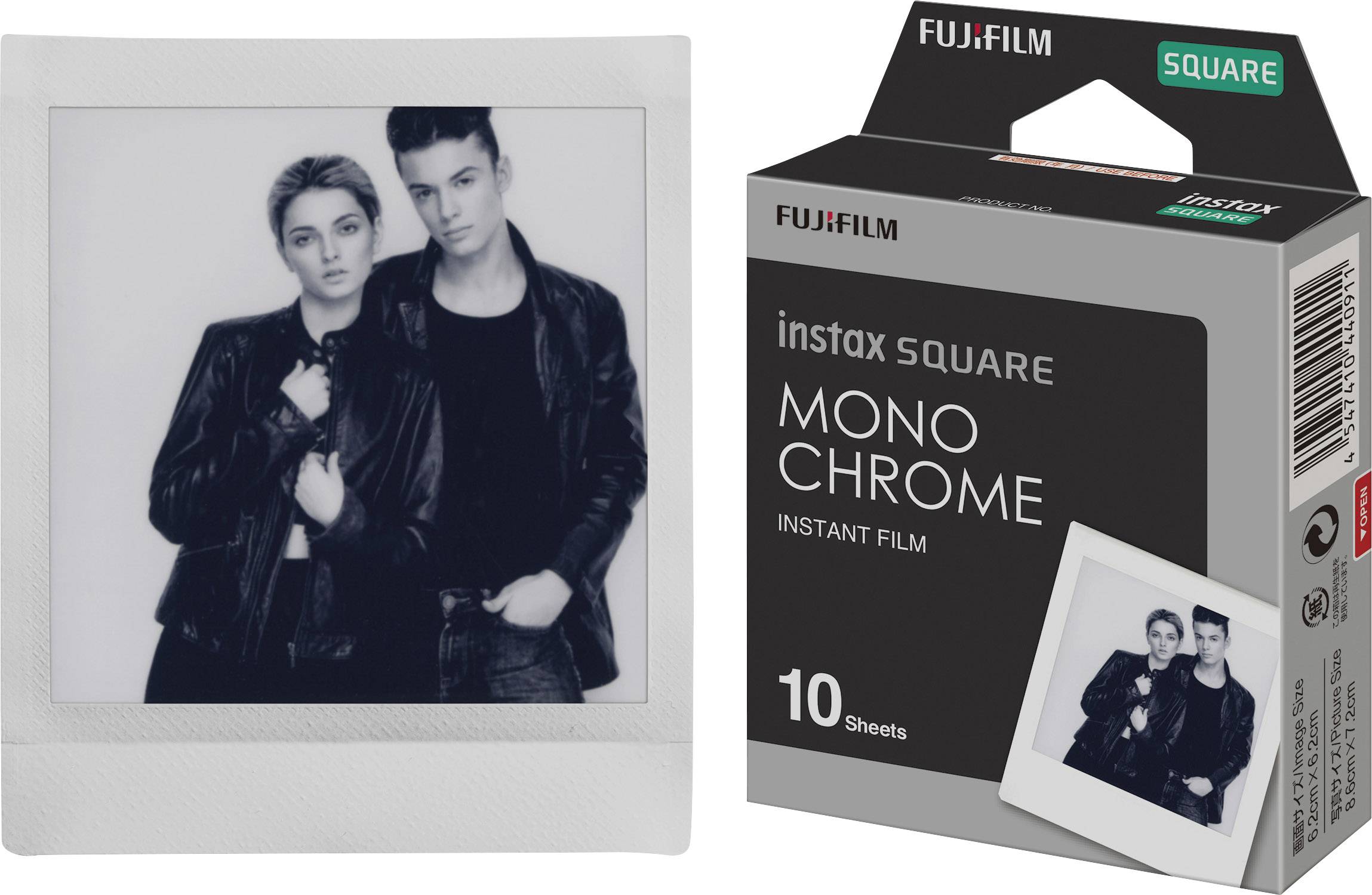 Fujifilm Fujifilm Instax Square MONOCHROME - Schwarz-/Weiß-Sofortfilm Pellicola per stampe istantanee Nero/Bianco-1