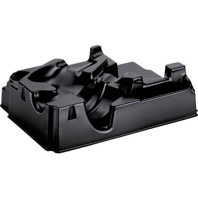 Vassoio in plastica nera stampata a iniezione con compartimenti sagomati e slot rialzati per trattenere o imballare un oggetto in modo sicuro