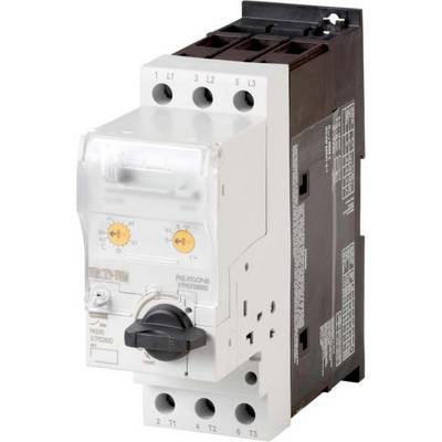Un contattore con interruttore di circuito, sviluppato per l'utilizzo in impianti elettrici, mostra i morsetti e gli elementi di comando.