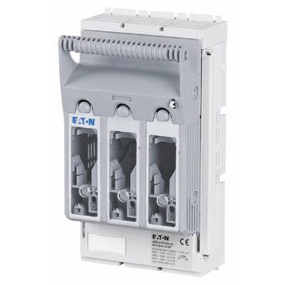 Un portafusibili tripolare di Eaton, da montare su guida DIN, per l'utilizzo in quadri elettrici.