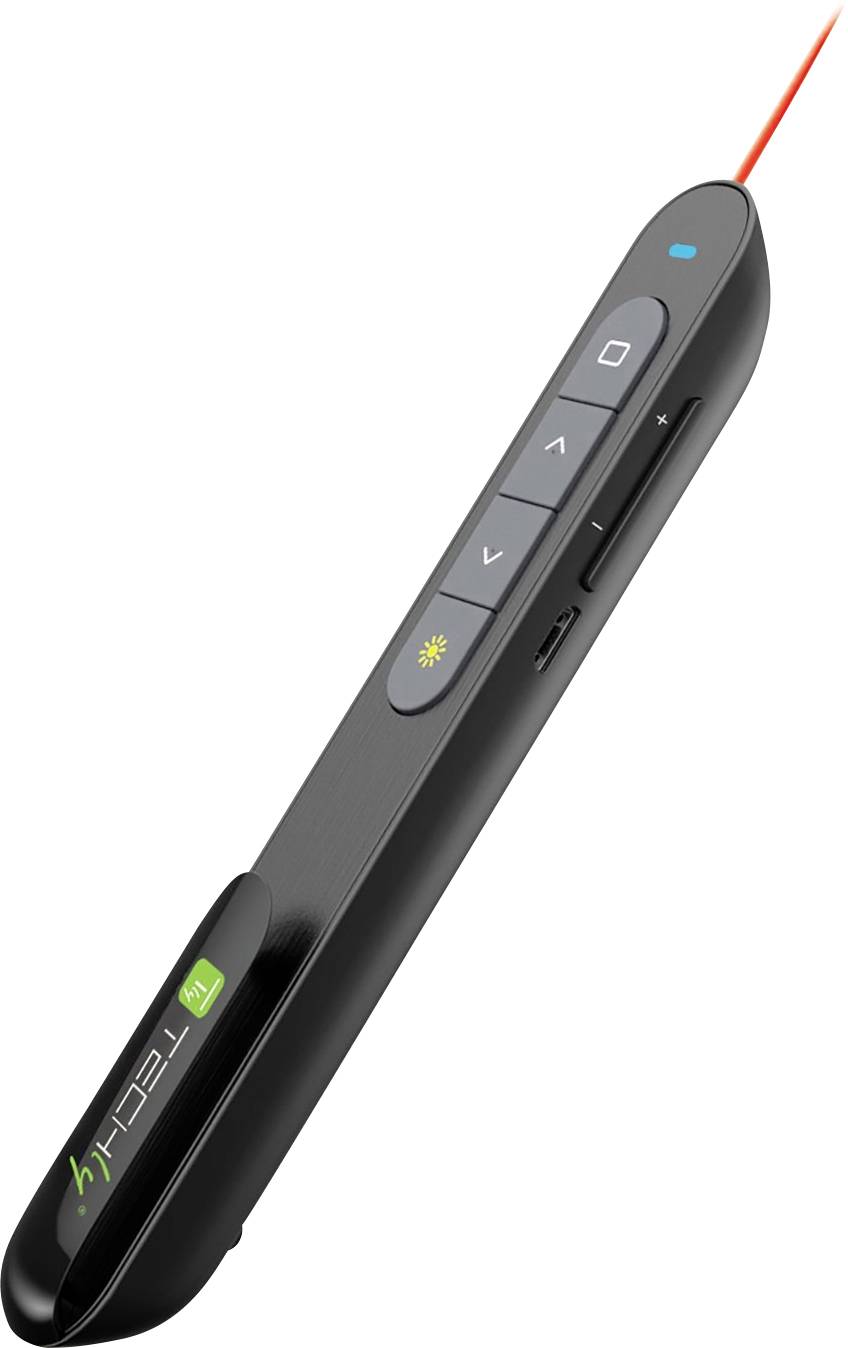 TECHLY Penna Clicker Puntatore Laser Wireless per Presentazioni Powerpoint Nero