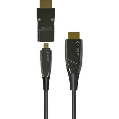 TECHly HDMI Cavo Spina USB-C® 10.00 m Nero ICOC-HDMI-HY2D-010 Cavo ottico attivo Cavo USB-0
