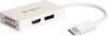 TECHLY Adattatore DisplayPort a DVI/HDMI/DP 3-in-1 Bianco