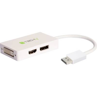 TECHLY Adattatore DisplayPort a DVI/HDMI/DP 3-in-1 Bianco-0